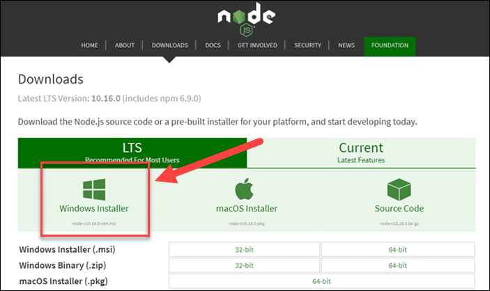 How to install node and use nodejs npm on widows mac machine 